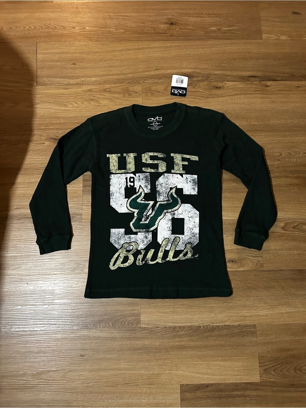 Old Varsity Brand Dark Green Thermal Long Sleeve Tee